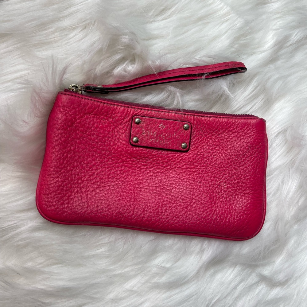 Kate Spade • Leather Wristlet Pouch • Pink